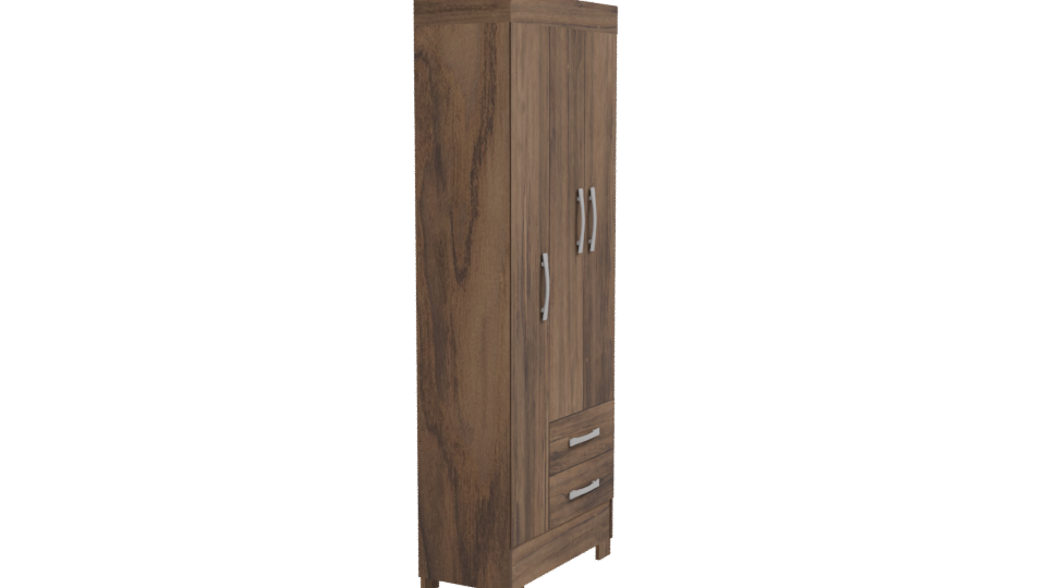Stylish Wooden Wardrobe Model - Professional 3D Model Render 9