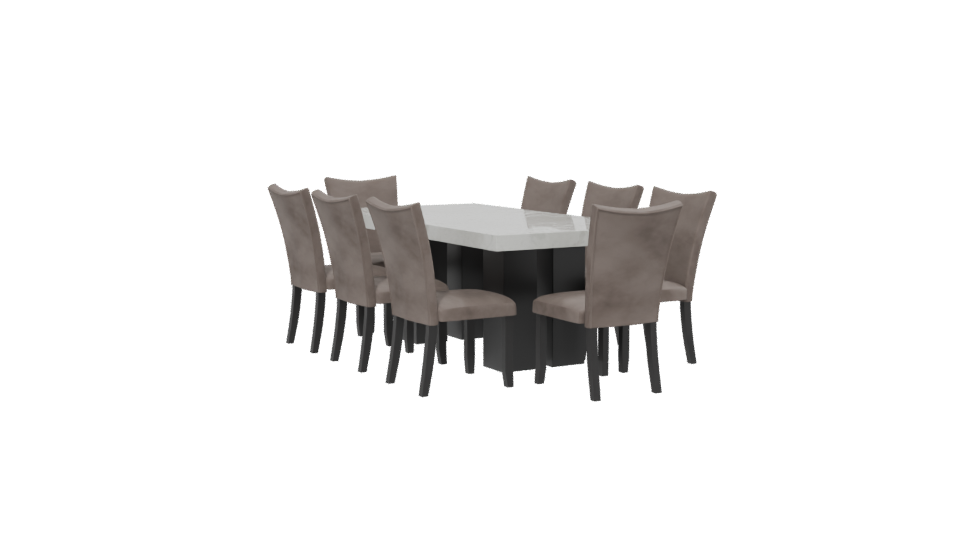 Rectangular Marble Dining Table 3D - Professional 3D Model Render 13