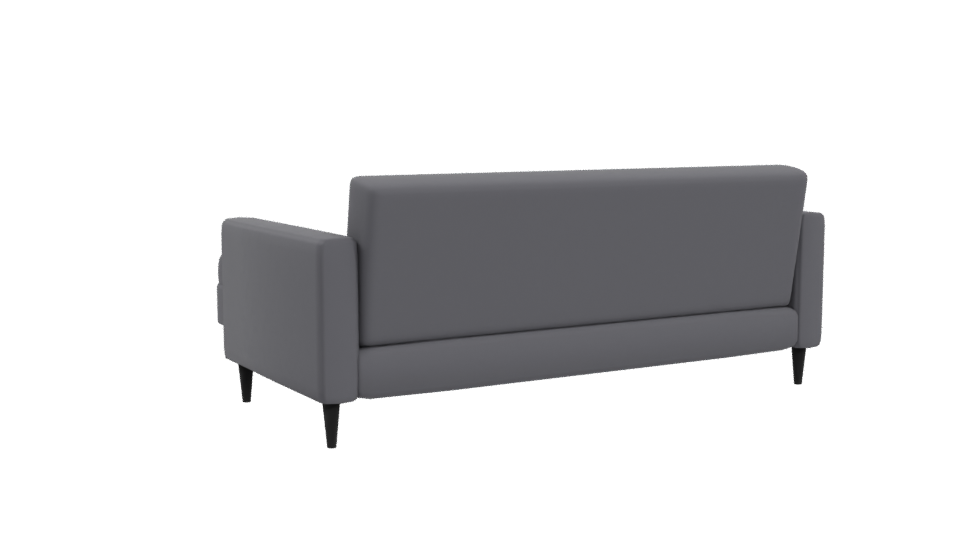 Retro Sofa with Poufs 3D Model - Professional 3D Model Render 4