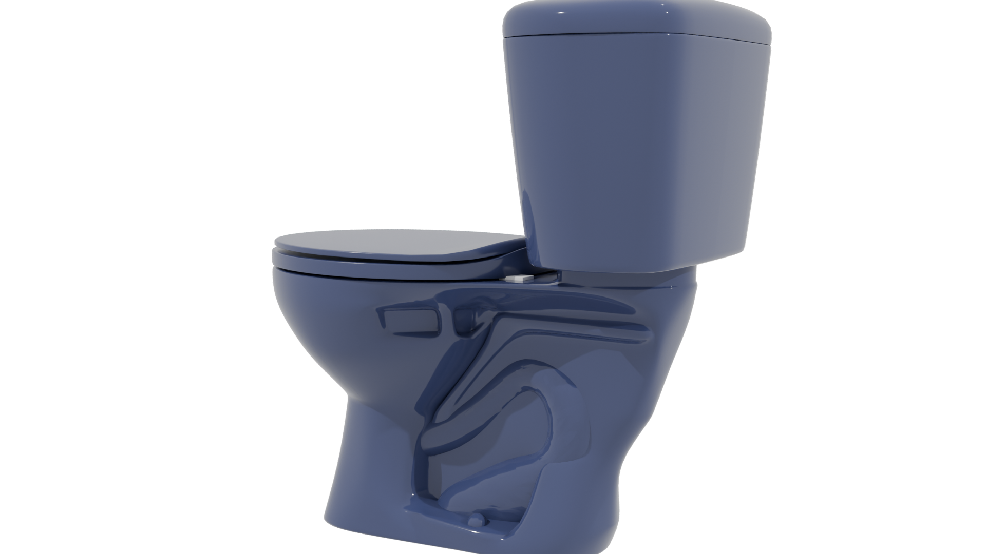 Stylish Blue Toilet Model 3D - Professional 3D Model Render 3
