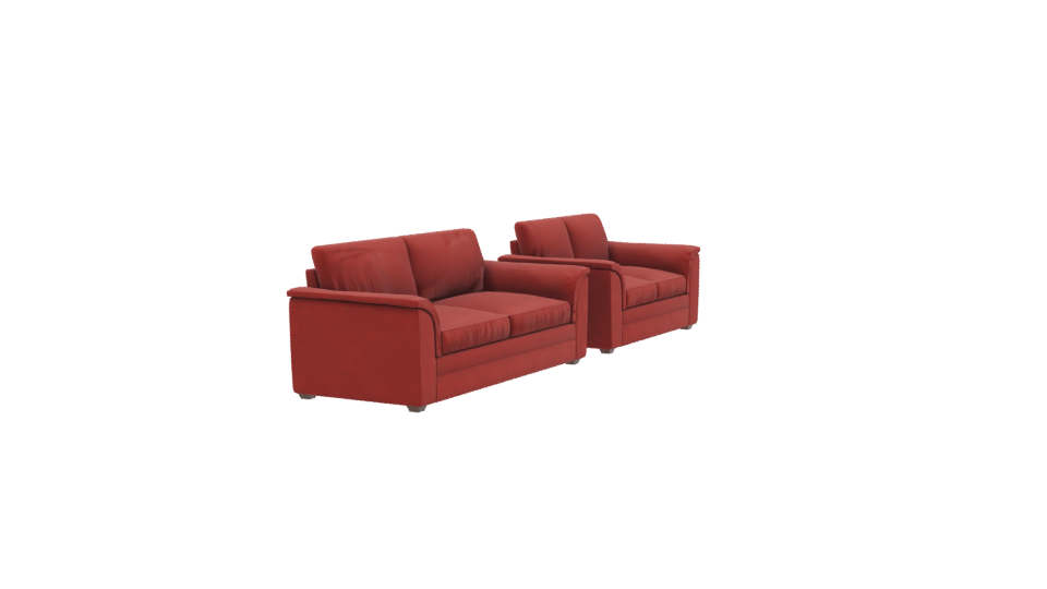 Stylish Red Sofa Set 3D - Professional 3D Model Render 9