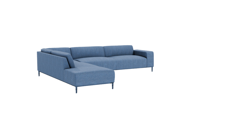 Contemporary L-Shaped Fabric Sofa 3D Model - Professional 3D Model Render 10
