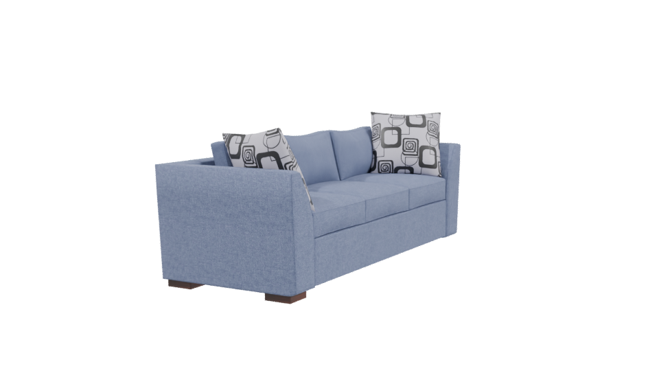 Stylish Blue Sofa 3D Model - Professional 3D Model Render 3