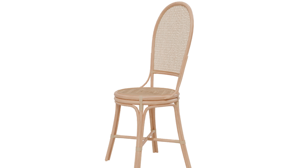 Stylish Cane Back Dining Chair - Professional 3D Model Render 13