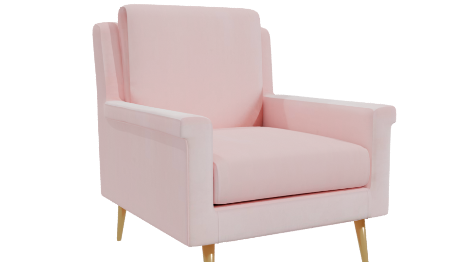 Stylish Pink Accent Chair 3D - Professional 3D Model Render 10
