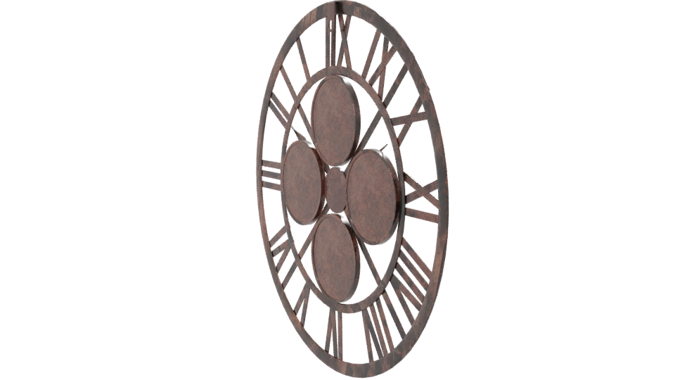 Stylish World Time Wall Clock - Professional 3D Model Render 7