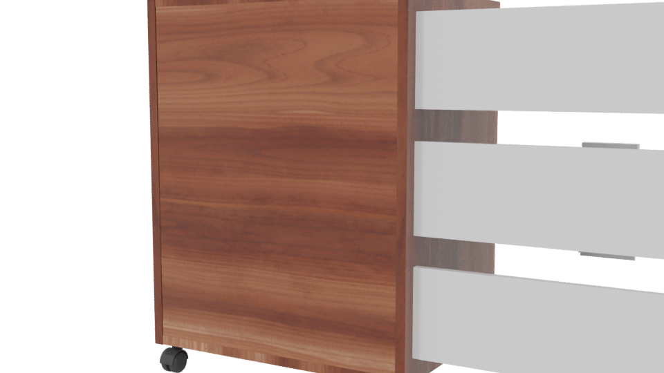 Stylish Wooden Filing Cabinet 3D - Professional 3D Model Render 6