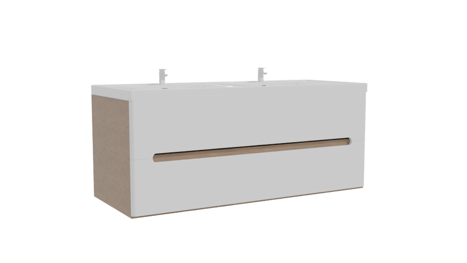 Stylish Double Sink Bathroom Model - Professional 3D Model Render 10