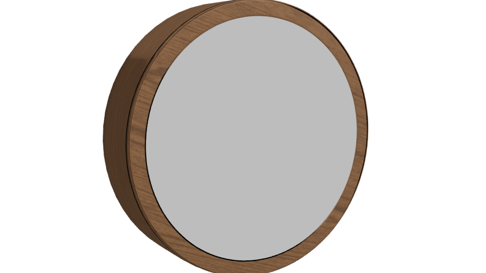 Stylish Round Wooden Mirror 3D - Professional 3D Model Render 10