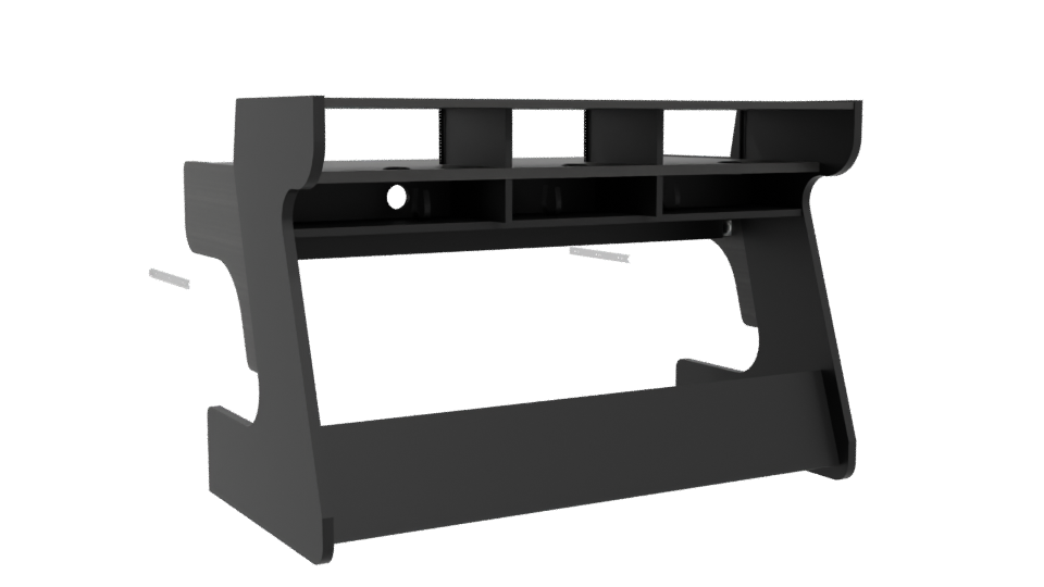 Modern Minimalist Office Desk 3D - Professional 3D Model Render 4