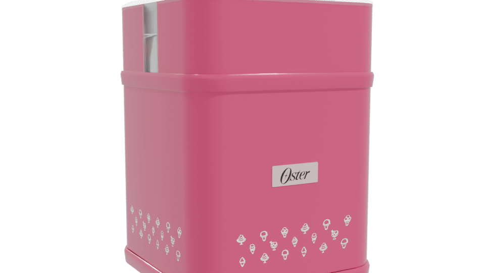 Stylish Pink Mini Fridge 3D - Professional 3D Model Render 10