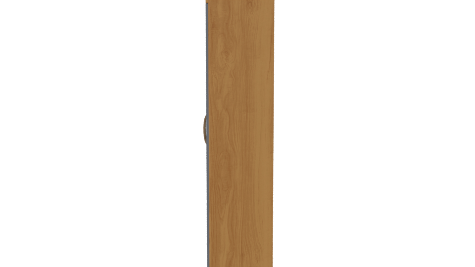 Contemporary Wooden Wardrobe with Mirror 3D Model - Professional 3D Model Render 2