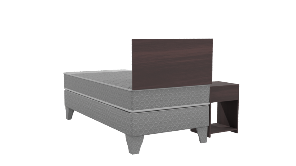 Minimalist Bed and Nightstand Model - Professional 3D Model Render 4
