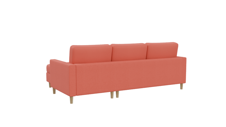 Contemporary Fabric Sectional Sofa 3D Model - Professional 3D Model Render 4