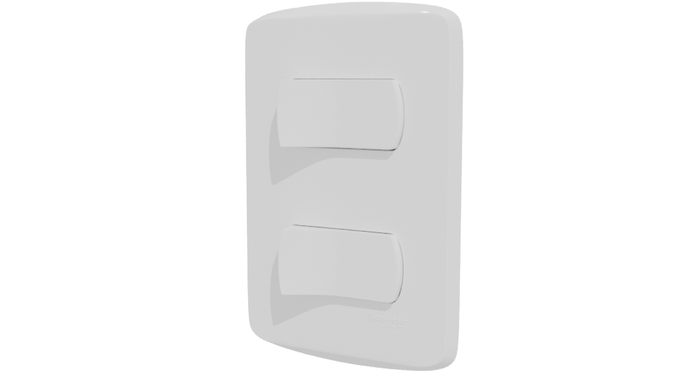 Minimalist Dual Light Switch 3D Model - Professional 3D Model Render 12
