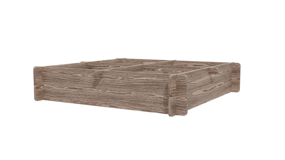 Rustic Wooden Raised Garden Bed 3D Model - Professional 3D Model Render 12