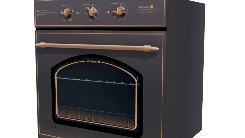 Vintage Style Kitchen Oven 3D - Professional 3D Model Render 12