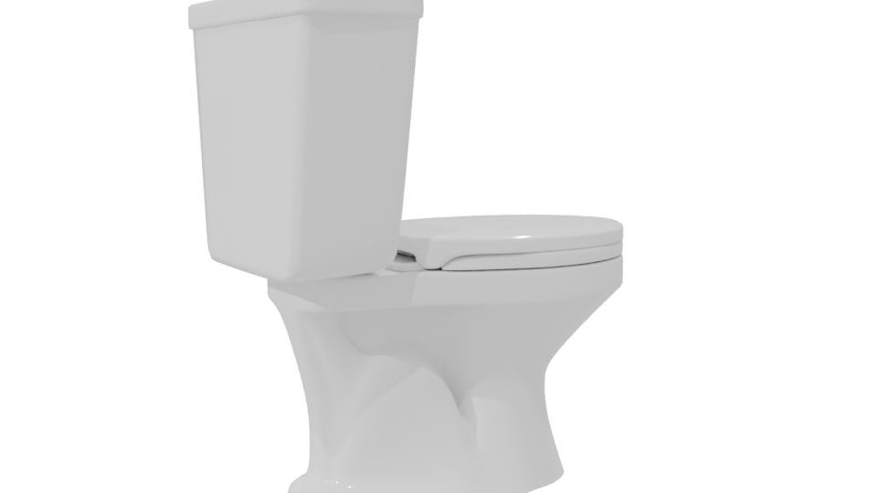 Clean White Toilet 3D Model - Professional 3D Model Render 7