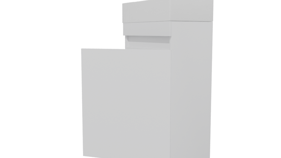 Minimalist White Cabinet Model - Professional 3D Model Render 13