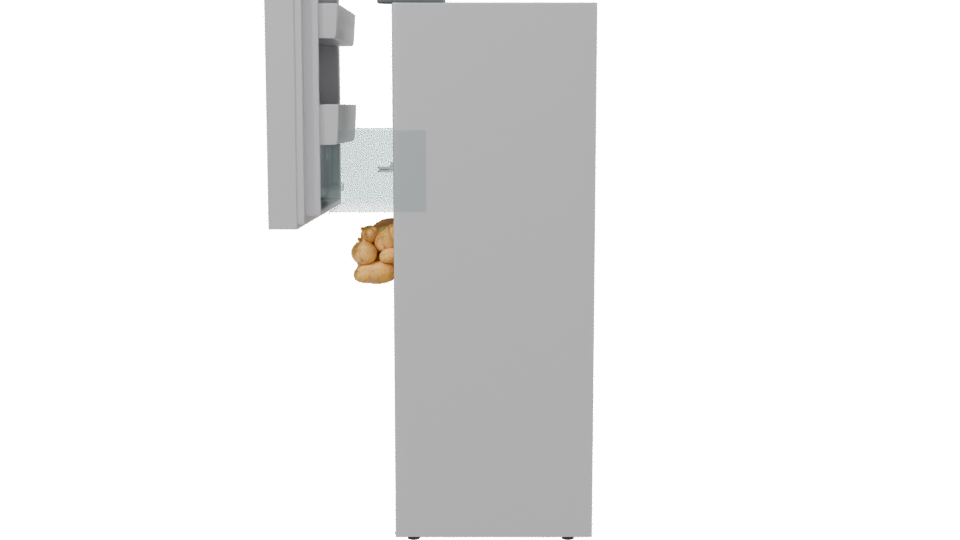 Stylish Silver Refrigerator 3D Model - Professional 3D Model Render 2