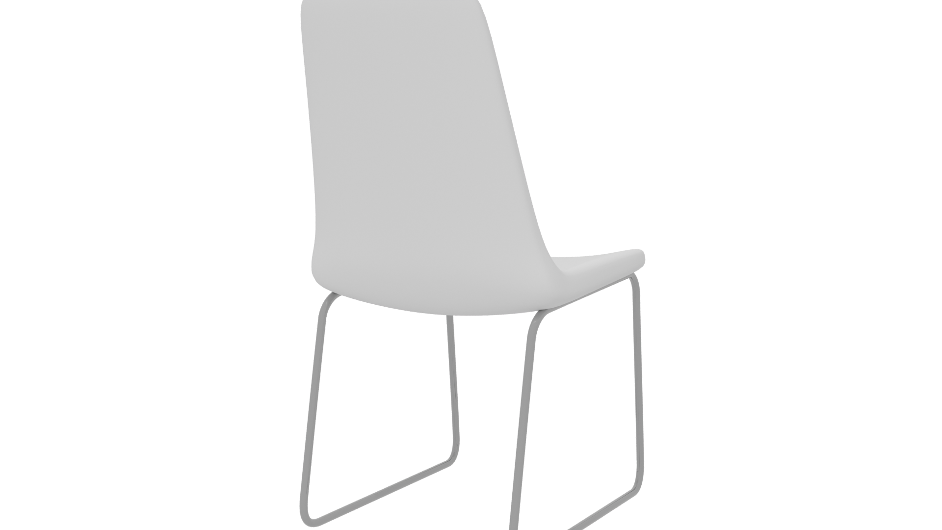 Minimalist White Chair Model - Professional 3D Model Render 6