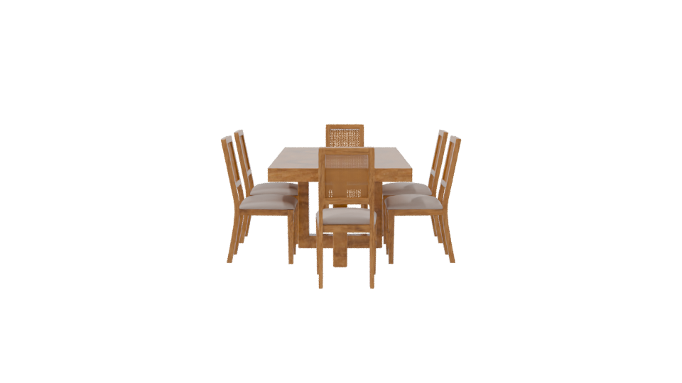 Stylish Wooden Dining Set 3D - Professional 3D Model Render 8