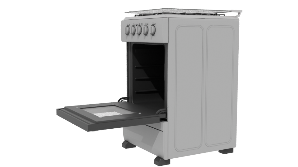 Stylish Gas Oven 3D Model - Professional 3D Model Render 13