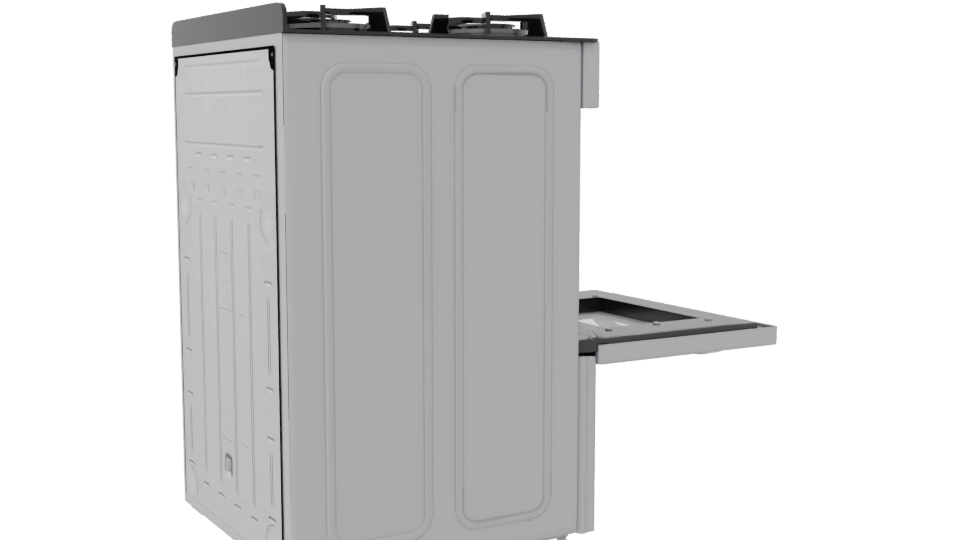 Sleek Stainless Steel Gas Range Oven 3D Model - Professional 3D Model Render 7