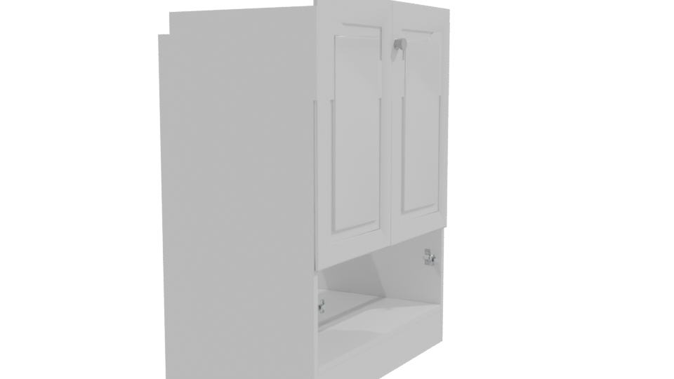 Sleek White Bathroom Vanity Cabinet 3D Model - Professional 3D Model Render 9
