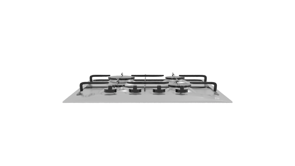 Modern Gas Cooktop 4 Burners 3D - Professional 3D Model Render 2