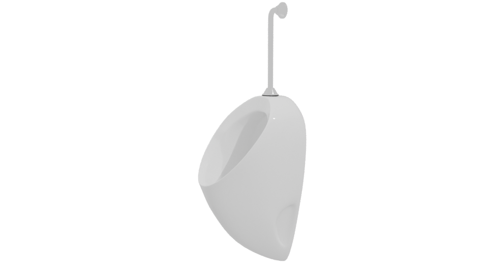 Modern Wall-Mounted Urinal Model - Professional 3D Model Render 4