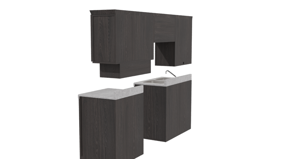 Cocina Integral Asturias Chocolate 3D - Professional 3D Model Render 3