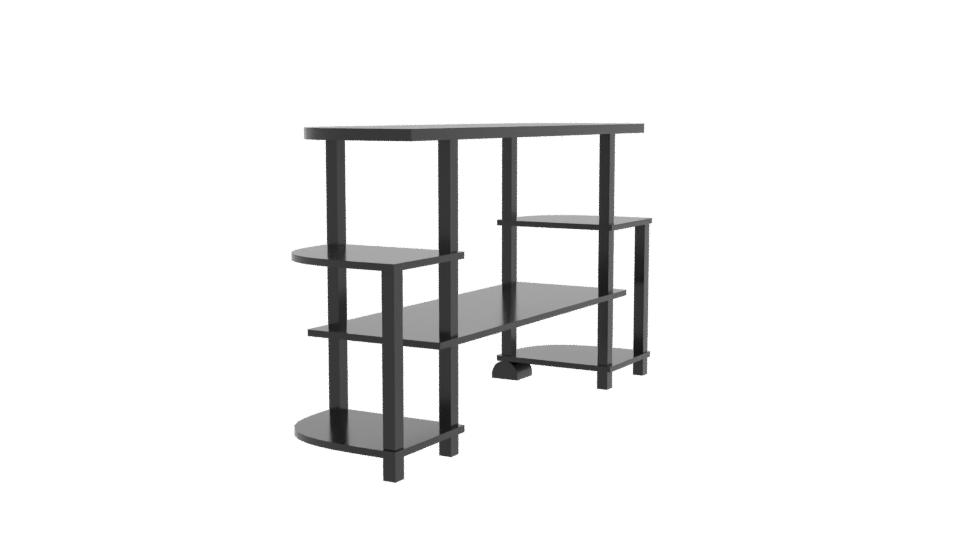 Minimalist Black Entertainment Console - Professional 3D Model Render 3