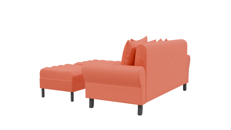 Stylish Orange Sofa Set 3D - Professional 3D Model Render 3