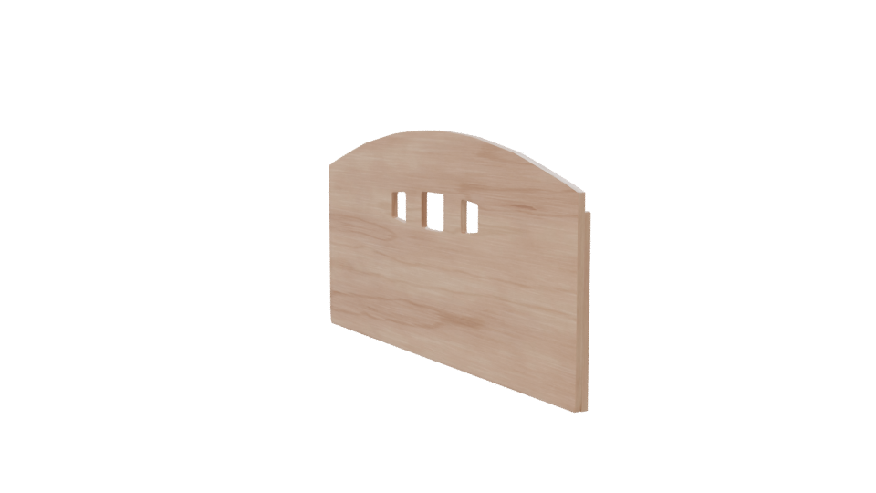 Stylish Wooden Headboard Design - Professional 3D Model Render 7