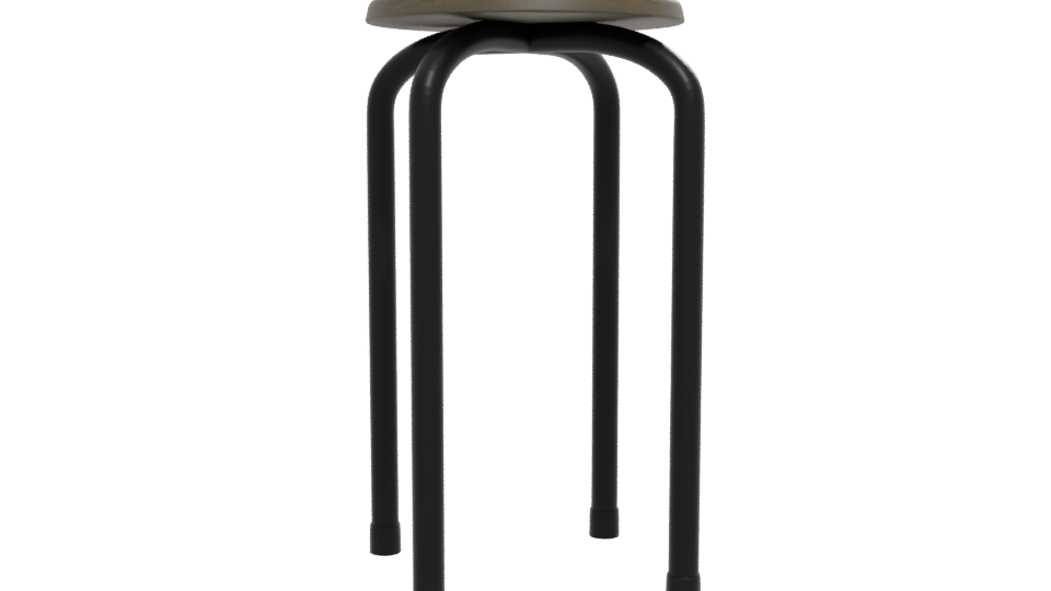 Industrial Metal Bar Stool Model - Professional 3D Model Render 12