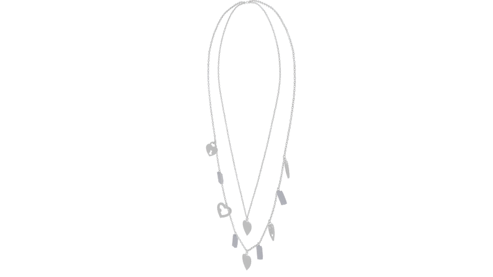 Stylish Double Layer Heart Necklace - Professional 3D Model Render 7