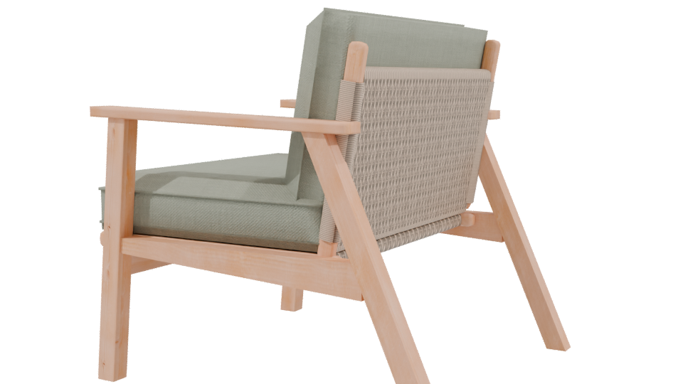 Stylish Modern Lounge Chair 3D - Professional 3D Model Render 3