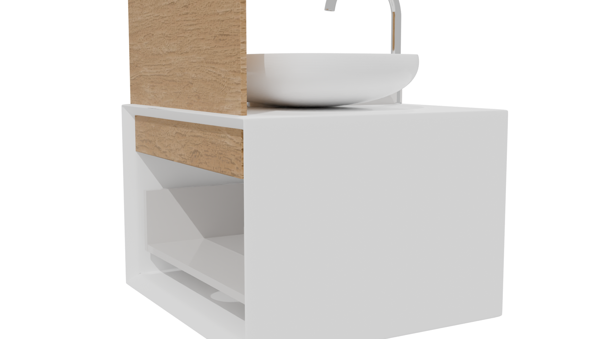 Minimalist Wooden Bathroom Sink - Professional 3D Model Render 13