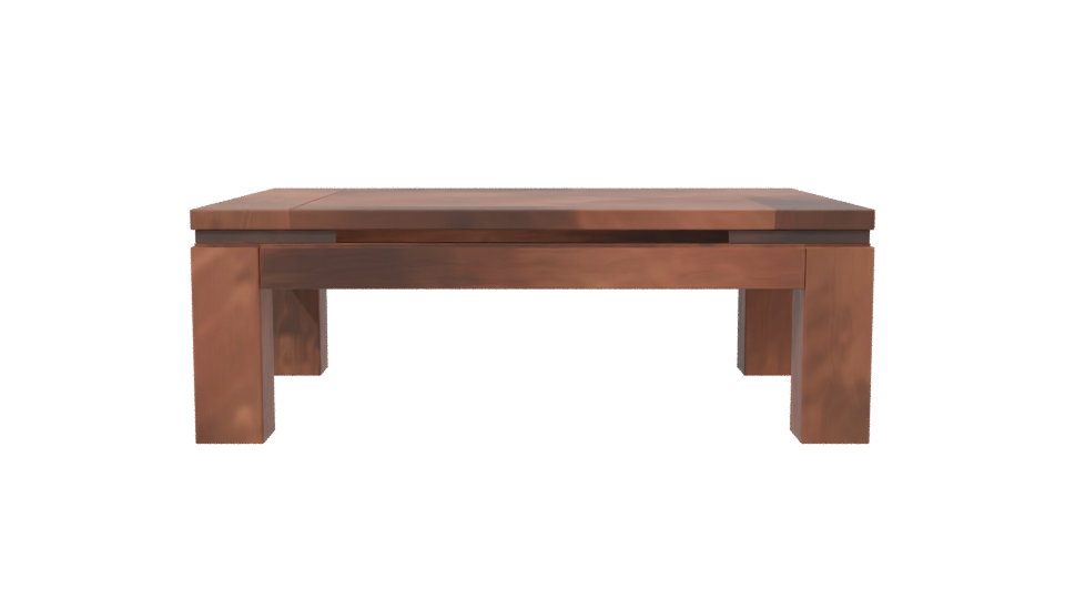 Rustic Wooden Coffee Table Model - Professional 3D Model Render 2