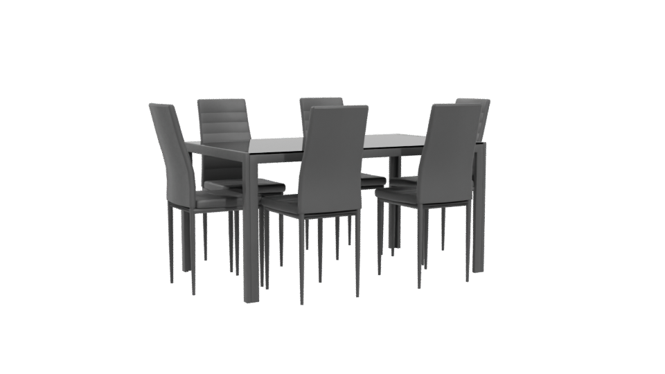 Stylish Modern Dining Table Set 3D Model - Professional 3D Model Render 4