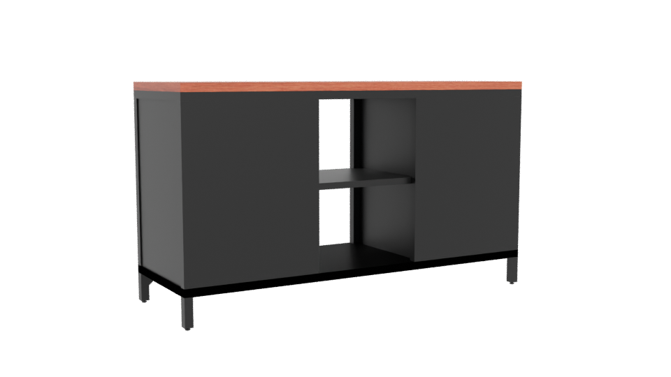 Industrial Style Storage Console 3D - Professional 3D Model Render 4