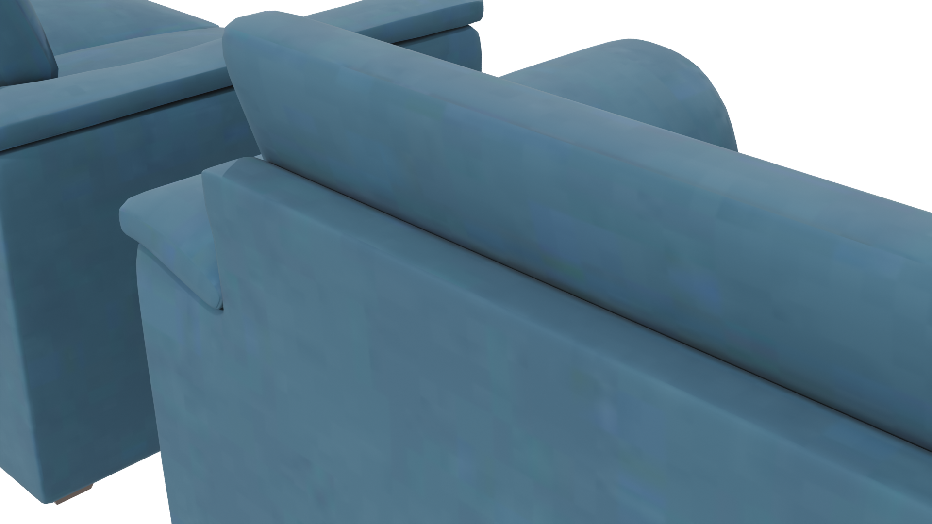 Stylish Blue Sofa Set 3D Model - Professional 3D Model Render 6