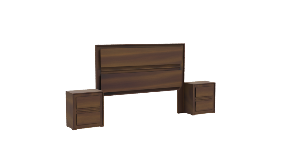 Stylish Wooden Headboard Set 3D - Professional 3D Model Render 10