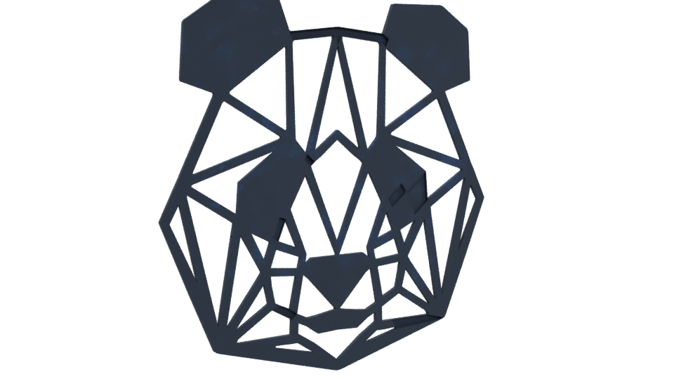 Stylized Panda Head 3D Model - Professional 3D Model Render 4