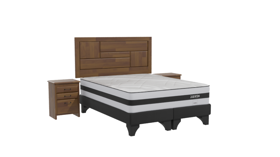 Elegant Wooden Bed Set 3D - Professional 3D Model Render 10