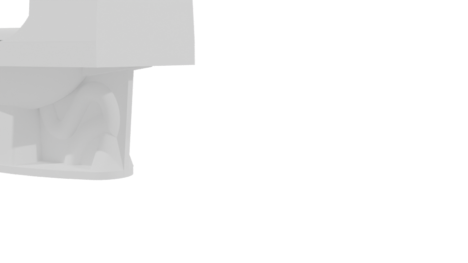 Minimalist Ceramic Toilet Model - Professional 3D Model Render 3