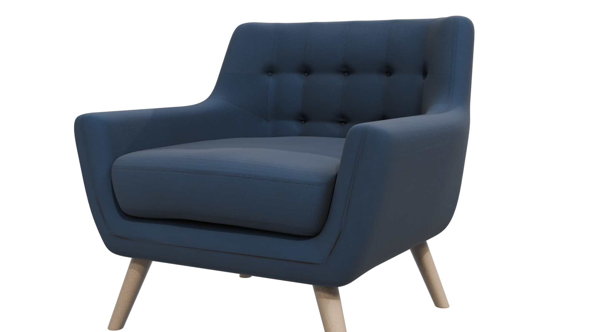 Modern Navy Blue Armchair 3D - Professional 3D Model Render 12