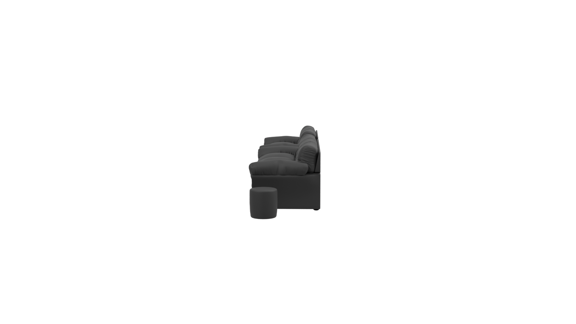 Contemporary Black Sofa Set - Professional 3D Model Render 2