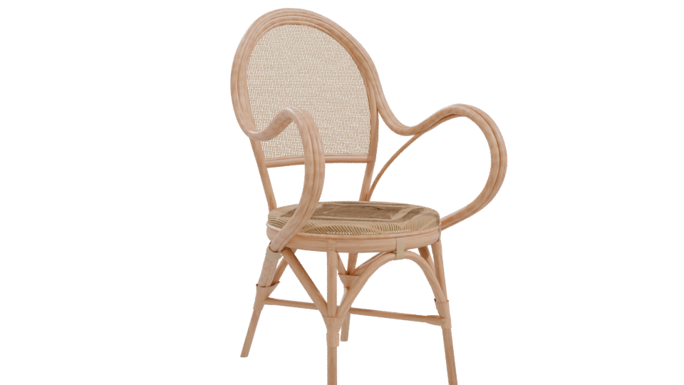 Elegant Wicker Dining Chair 3D Model - Professional 3D Model Render 10